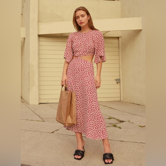 Reformation Red Floral Dress - Picture 6 of 6